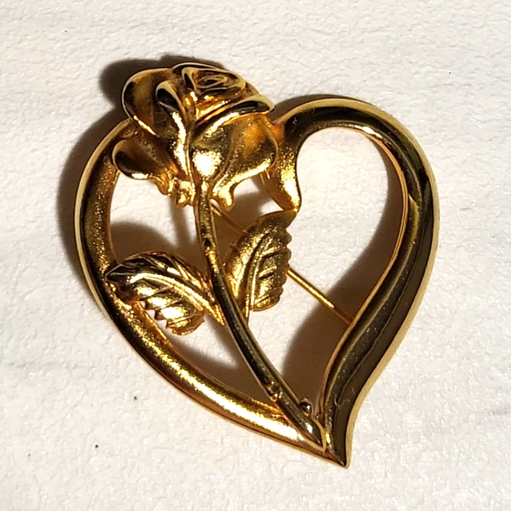 Vintage R.D.C. Gold Tone Princess Diana Memorial Brooch
